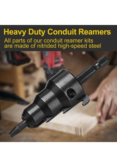 Dancemonkey Dayanıklı Emt Boru Eğeleme Aleti - Hızlı Delme Çözümü 1/2, 3/4, 1 İnç Borular İçin