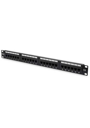 Digitus Cat 6, E Sınıfı Patch Panel, Zırhsız Unshielded , Siyah Renk&lt Br&gt Digitus Cat 6, Class E Patch Panel, Unshielded, Black-70060
