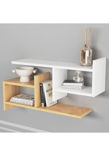 Hisar Plus Duvar Rafı Beyaz Meşe