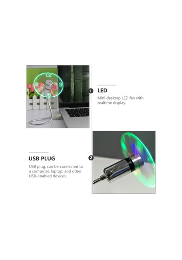 1pc Usb Aydınlık Fan Klima Fanı Usb Powered Fan Usb Masa Fanı