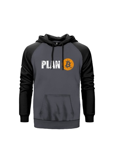 Kripto Para Plan B Gri Reglan Kol Unisex Sweatshirt Hoodie Gri