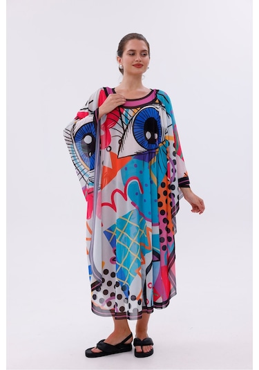 Tarzını Seç Kimono Pareo - Tesettür Pareo - Fethiye Model 240x135 Cm Çok Renkli