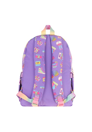 Elatae Su Geçirmez Kumaş Kız Çocuk Çok Gözlü Ortopedik Sırt Okul Çantası L5238 Lila