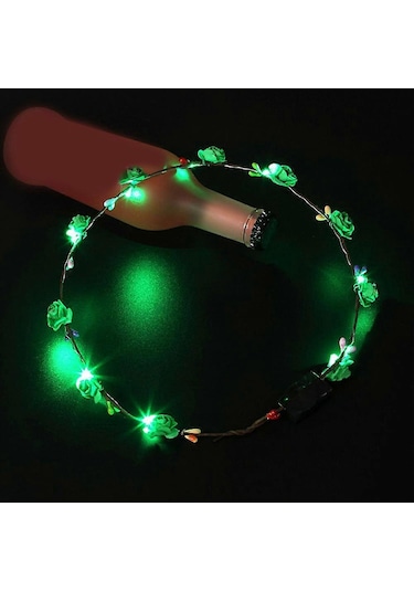 Led Çiçek Çelengi Kafa Bandı Işıklı 10 Adet Led Çiçek Başlığı Çok Renkli