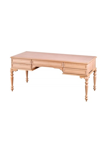 Masifart Mensa 180 Lik Çizgili Torna Çalışma Masası Cilasız Ham Ahşap