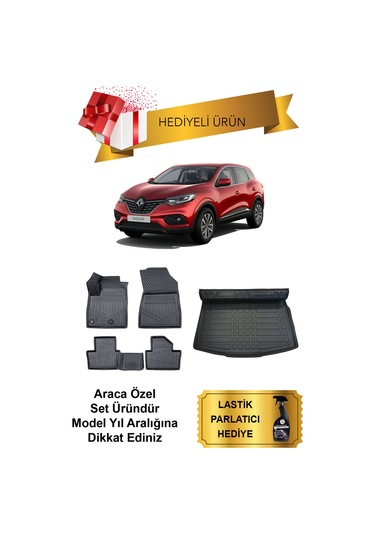Renault Kadjar 2015 Sonrası 4d Araca Özel Paspas Ve Bagaj Havuzu Hediyeli