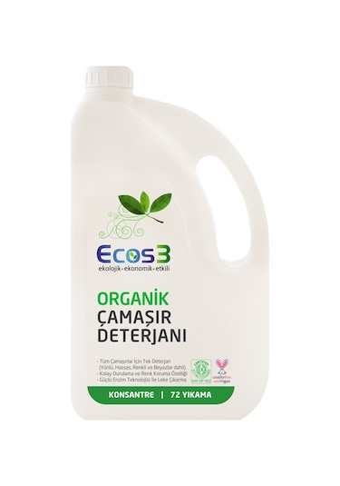 Ecos3 Organik Sıvı Çamaşır Deterjanı 72 Yıkama 2500 ML