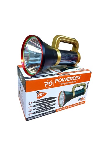 Pd-5800 20w Güneş Enerjili Şarjlı Fener Çok Renkli