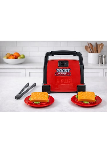 Oyuncak Tost Makinesi Seti Kırmızı 01