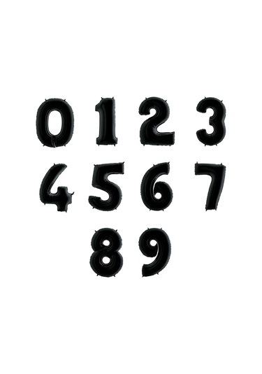 7 Yaş Siyah Folyo Balon 34 Inc 76 Cm Tüm Yaşlar