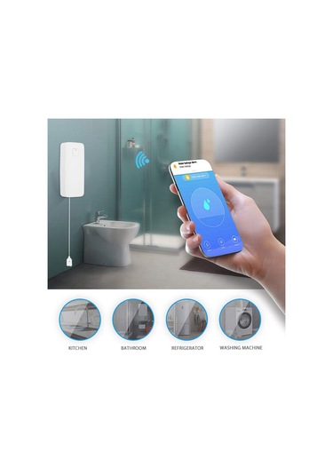 Wifi Kablosuz Akıllı Su Kaçağı Alarmı Su Seviyesi Su Baskını Sensörü Dedektörü