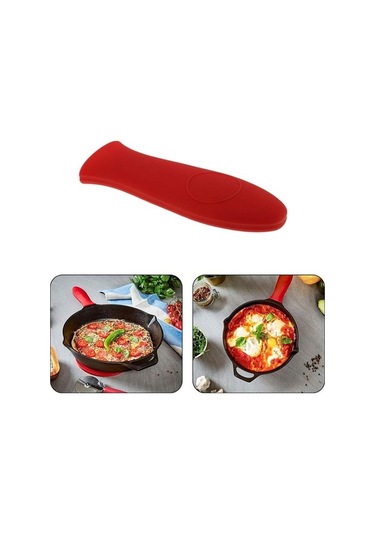 Fastbuy Silikon Tencere Altlığı Isı Korumalı Demir Tava Sapı Kızartma Tavası Süpürgesi
