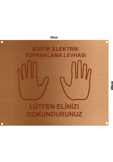 Meepo Statik Elektrik Topraklama Levhası 25x20cm 1mm Çift El