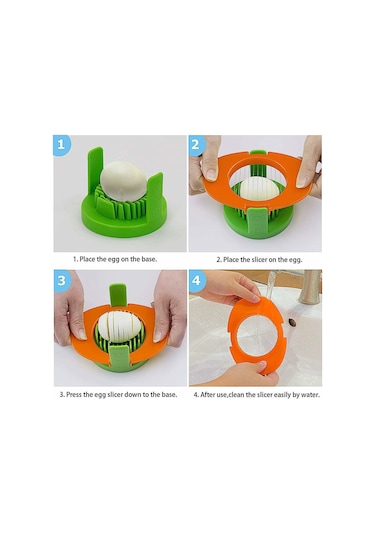 Wezone 4'lü Çok Fonksiyonlu Yumurta Dilimleyici Seti - Çilek, Mantar, Yumuşak Meyve Ve Sebzeleri Hızlı Ve Düzenli Dilimleyin Diğer