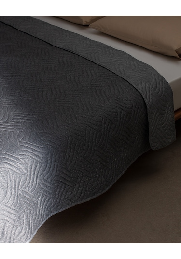 Odette Çift Kişilik Yatak Örtüsü Gri