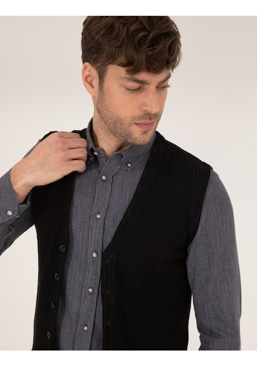 Pierre Cardin Erkek Siyah Triko Yelek 50263175-vr046 Siyah