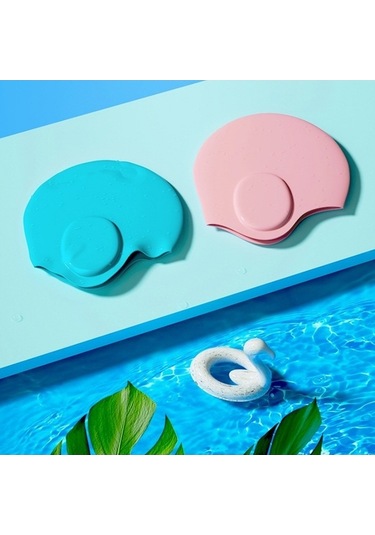 Trendooze Wave Su Geçirmez Düz Renk Kulak Koruyucu Silikon Yüzme Bonesi, Renk: Uzun Saç Pembe Mor Vy Pembe