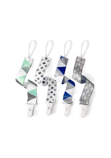 Bosphorusboutique Tutucu Renk, Paket Oyuncaklar Nötr Klipsleri Kaşıyıcılar Kaşıyıcı İçin, Evrensel Emzik Düz Diş Diş Çocukları Bebek 4'lü Ke