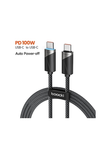 Toockitoocki 100w Usb C Kablo 5a Hızlı Şarj İphone 15 Xiaomi 12 Samsung S23 Macbook Uyumlublack1m