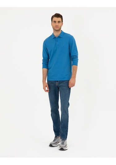 Pierre Cardin Erkek İndigo Sweatshirt 50294438-vr028 İndigo