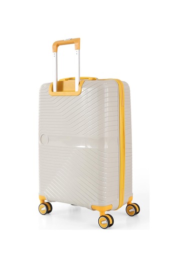 Ççs 5239 Polipropilen Büyük Boy Valiz Beyaz-sarı Beyaz - Sarı