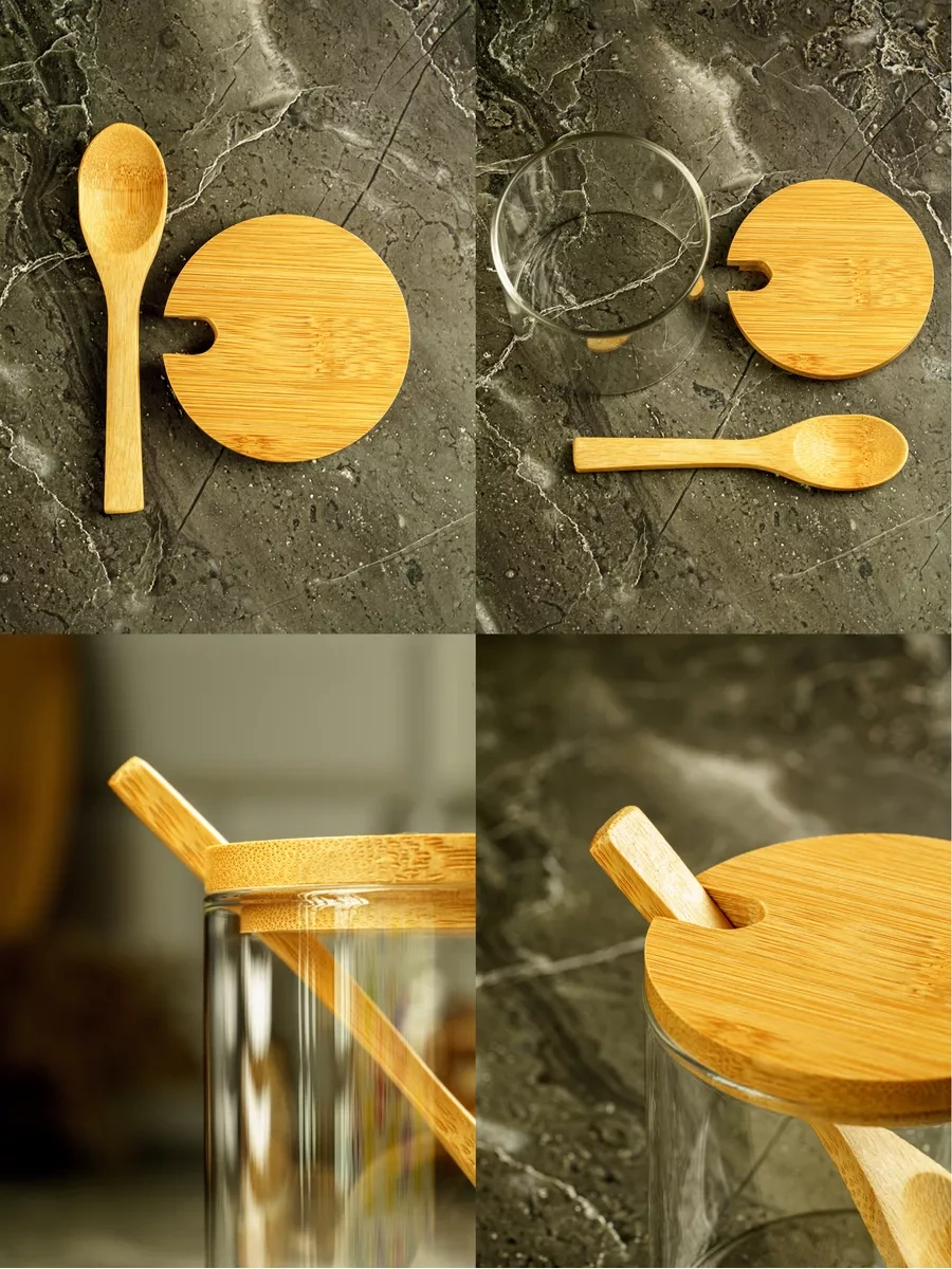 Homehoud Kapaklı Ve Kaşıklı Şekerlik, Tuz Ve Balmumu İçin Kap. 178748115 Beyaz