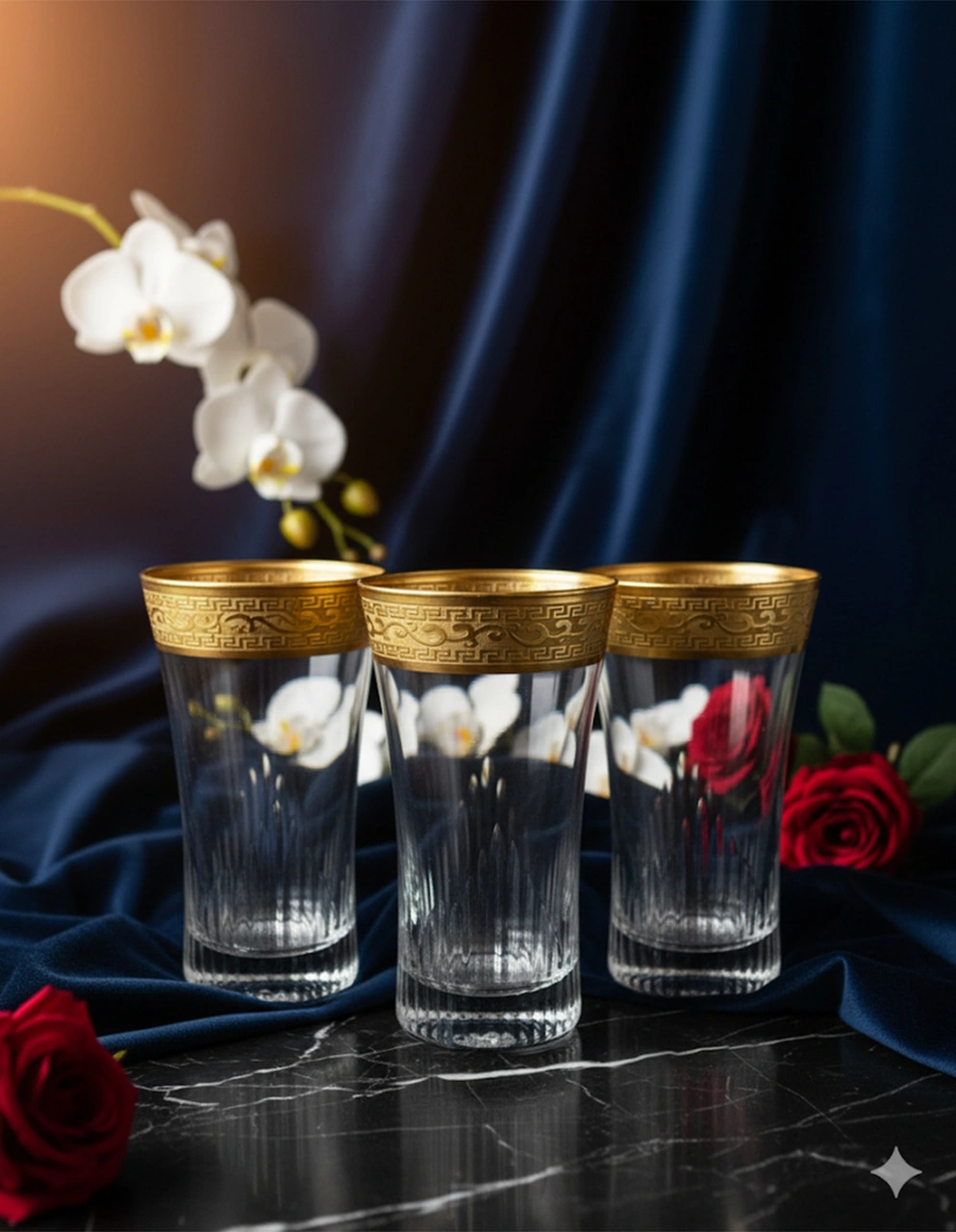 Gold Kaplama Paşabahçe Azur Lux Meşrubat Ve Su Bardağı 300cc Gold