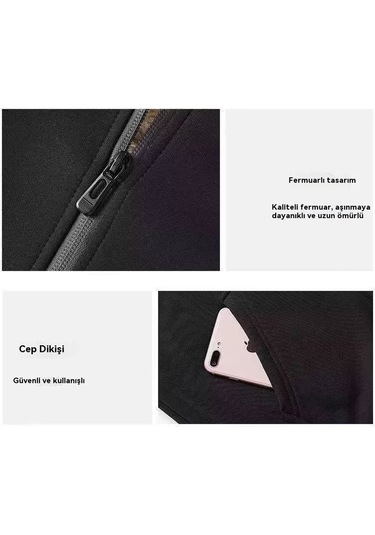Erkek Kışlık Fermuarlı Kapüşonlu Hırka Sweatshirt Siyah