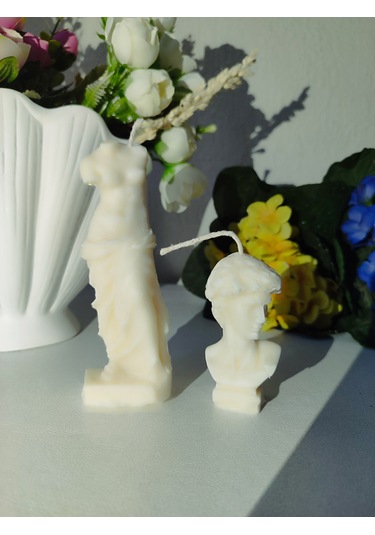 Dekoratif David Ve Venüs Heykel Mum