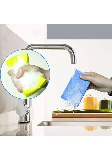 Sıkıştırılmış Selüloz Süngeri Çizilmez Doğal Bulaşık Süngeri Bulaşık Temizlik Süngeri 3 Adet