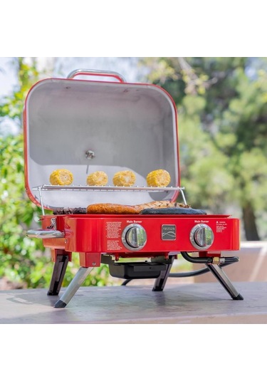 Kenmore Masa Üstü Gazlı Barbekü Kırmızı Kırmızı