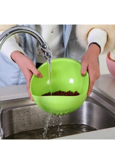 Yeşil Gıda Sınıfı Plastik Pirinç Fasulye Bezelye Yıkama Filtresi Süzgeç Yeşil Pembe Renk Sepeti Elek Süzgeç Temizleme Aracı