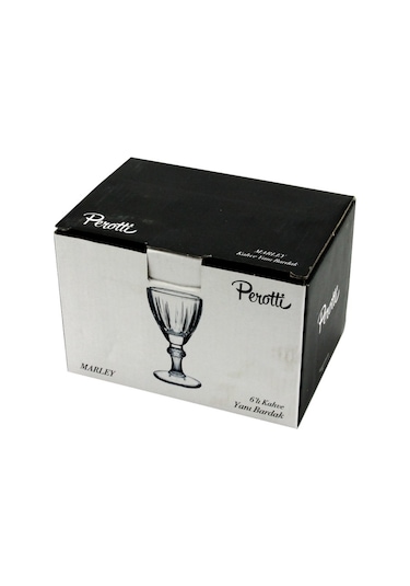 Perotti Marley Gravürlü Ayaklı Cam Kahve Yanı Su Bardağı