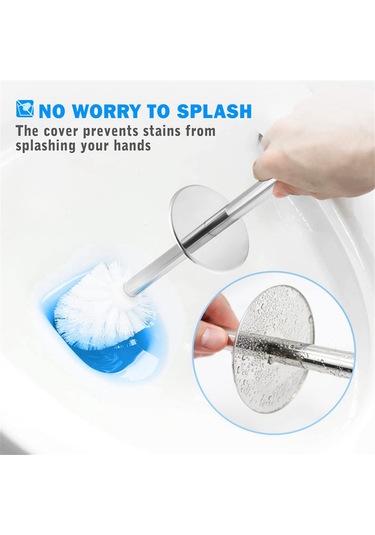 Tuvalet Fırçası Ve Tutucu, 2'li Uzun Saplı Tuvalet Fırçası, Beyaz Beyaz