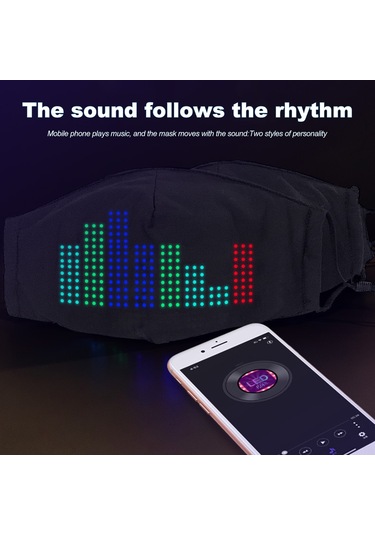 Wezone Bluetooth Bağlantılı Rgb Led Maske - Çok Dilli Yazı & Animasyon Desteği 113 Karakter