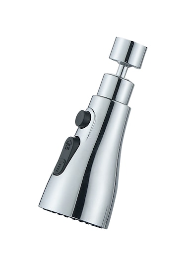 Ranyeek Banyo Mutfak Lavabo Kraanına Uyumlu Gümüş 3 Fonksiyonlu Yay/su Şeli/sprey Su Tasarruflu 360 Döner Anti-su Saçan Fiş