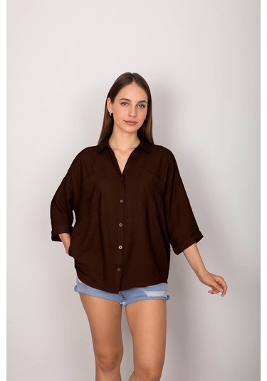 Cepli Salaş Gömlek Koyu Kahve T1010 Kahve