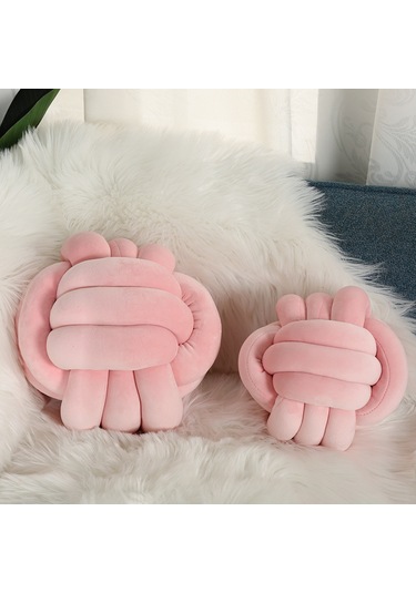 Tek Renkli Yastık, Üçlü İp Kristal Tüylü 35cm-3 Ekru