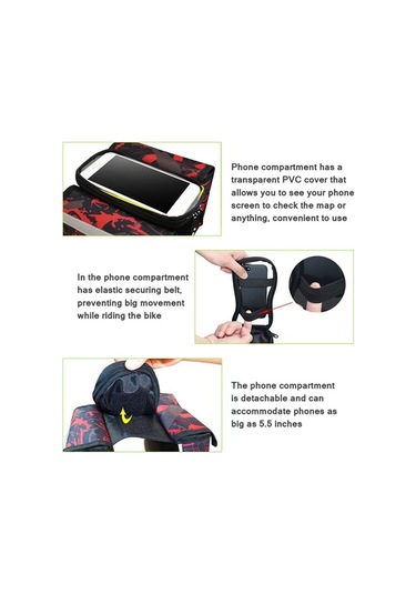 Dancemonkey Bisiklet Sele Çantası - Su Geçirmez Pvc Şeffaf Telefon Korumalı