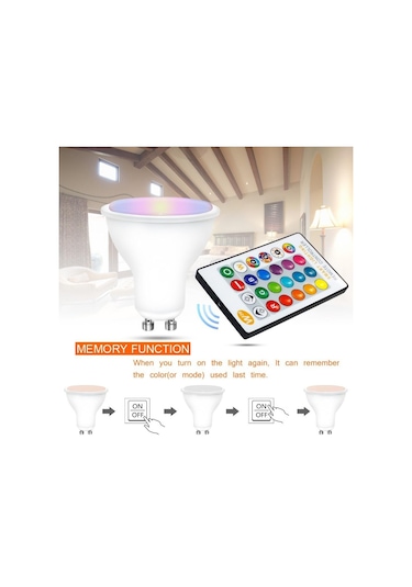 Gu10  Lamba Rgb 8w Rgbw Rgbww Gu10  Spot  220v 110v Rgb Lamba Bombillas  Gu 10 16 Renk 8w Rgbww