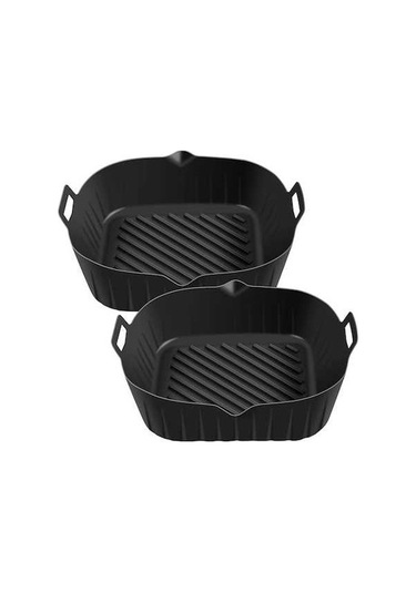 Ulzyvf Siyah Silikon Saplı Pratik Kaplamalı 8.6 İnç Hava Fritözü Tencere Siyah