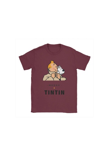 Snapbuy Erkek Tişört Comic Kahramanlar Baskılı Pamuklu Kısa Kollukahverengi Kahverengi