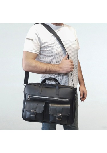 Lederax Hakiki Deri Evrak Portföy Laptop Çantası Ld479 Siyah