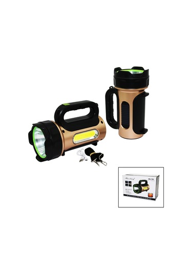 10w - Solar - Usb Şarjlı 2ın1 El Feneri Renkli Fonksiyonel Smd Le Çok Renkli