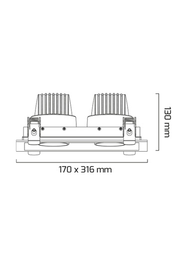 Goya Gy-3042-30 2X28W Cob Ledli Mağaza Armatürü Siyah Kasa Beyaz Siyah