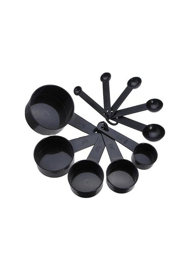 Novahub 10 Adet/takım Siyah Plastik Ölçüm Kaşığı Pişirme Kepçe Mutfak Kahve Pişirme Bardağı Siyah