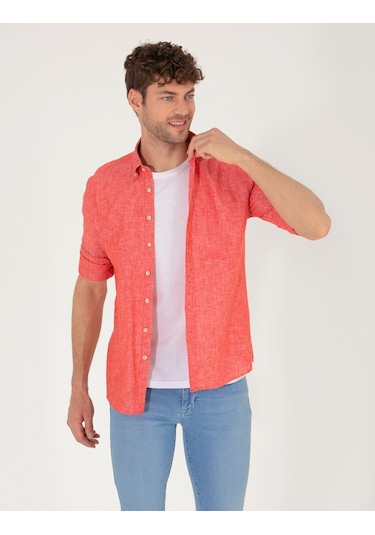 Pierre Cardin Erkek Kırmızı Gömlek Desenli 50265119-vr030 Kırmızı
