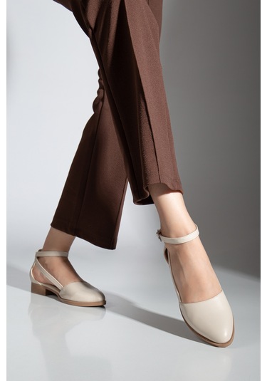 Rayna Kısa Topuk Cilt Ayakkabı Bej