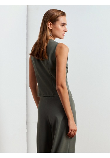 Dilvin 50528 Pens Detaylı Yelek-çağla Çağla