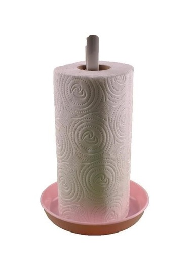 Hobibahçem Tezgahüstü Havluluk Özel Y Tasarım Plastik Kağıt Havlu Askısı Pembe